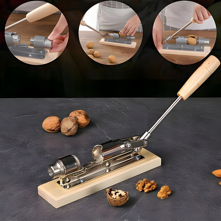 DZIADEK DO ORZECHÓW NA PODSTAWCE ANTYPOŚLIZGOWEJ MOCNY STALOWY REGULOWANY