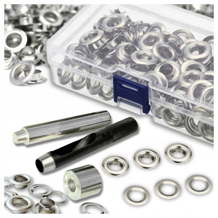 OCZKA DZIURKACZ ZAKUWARKA NAPY 12MM DO PLANDEK NAMIOTÓW ZESTAW 100