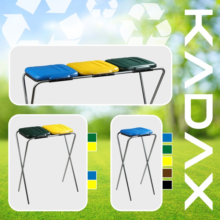 STOJAK KOSZ DO SEGREGACJI ŚMIECI 1 STANOWISKO WOREK 120L KOSZ NA ODPADY