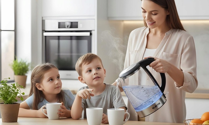 CZAJNIK ELEKTRYCZNY SZKLANY 1,7L MOCNY Z PODŚWIETLENIEM LED 1800W ZE