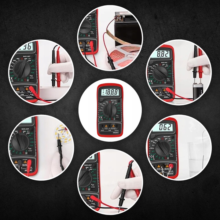 MIERNIK MULTIMETR CYFROWY PRĄDU NAPIĘCIA LCD TESTER UNIWERSALNY AC DC 10A