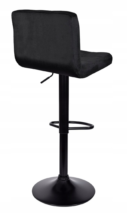 Hoker barowy czarny tapicerowany welur z oparciem regulowany glamour