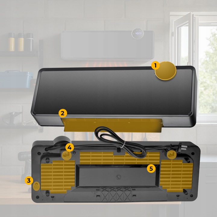 Kurtyna powietrzna szklana GlassAir 2000W grzejnik elektryczny WiFi