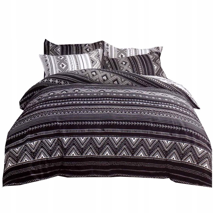 KOMPLET POŚCIELI BAWEŁNIANA 140x200 BAWEŁNA NOWOCZESNA DWUSTRONNA WZORY 3D