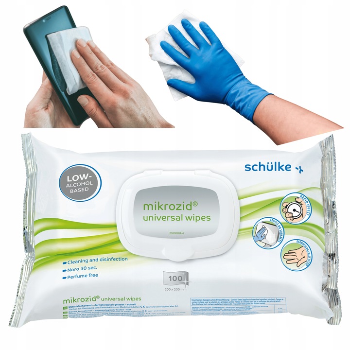 CHUSTECZKI DO DEZYNFEKCJI POWIERZCHNI MIKROZID 100SZT 20x20CM dezynfekcja