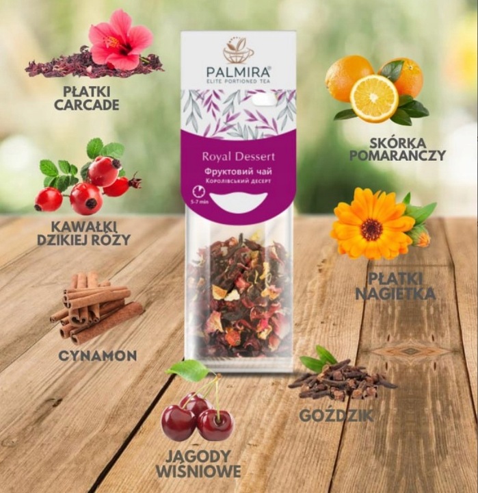 Zestaw deluxe herbat "Wiosenny" Earl Gray Champagne splashes Royal dessert