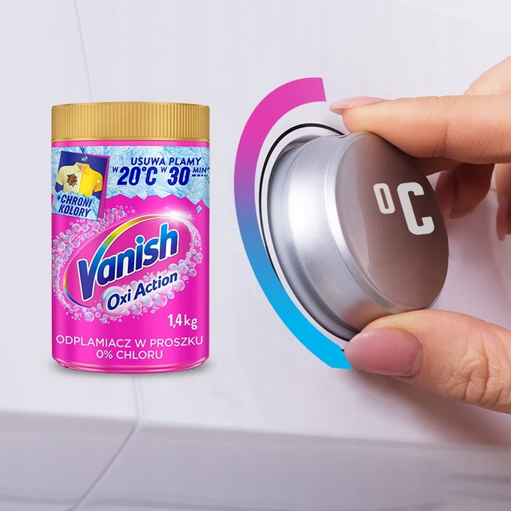 Vanish Oxi Action Odplamiacz w proszku do koloru + do bieli 0% chloru 2,8kg