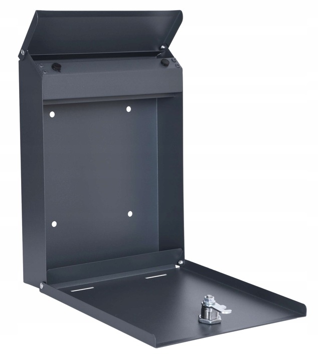 SKRZYNKA POCZTOWA NA LISTY POCZTĘ ULOTKI ANTRACYT NA KLUCZYK STALOWA