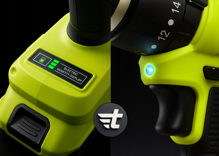 Wiertarko wkrętarka UDAROWA Bez szczotkowa aku 2x21V Li-ion tm030