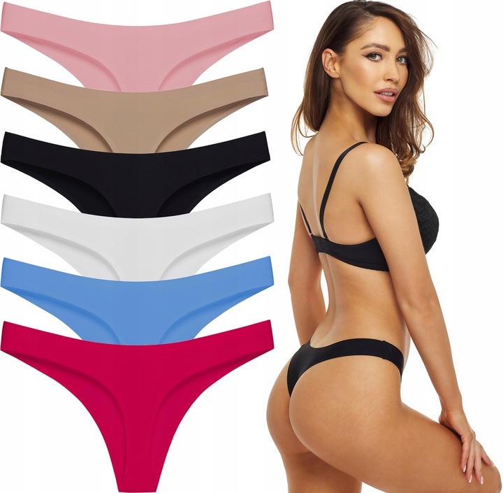 6x Majtki stringi damskie bawełniane wygodne elastyczne seksowne zestaw