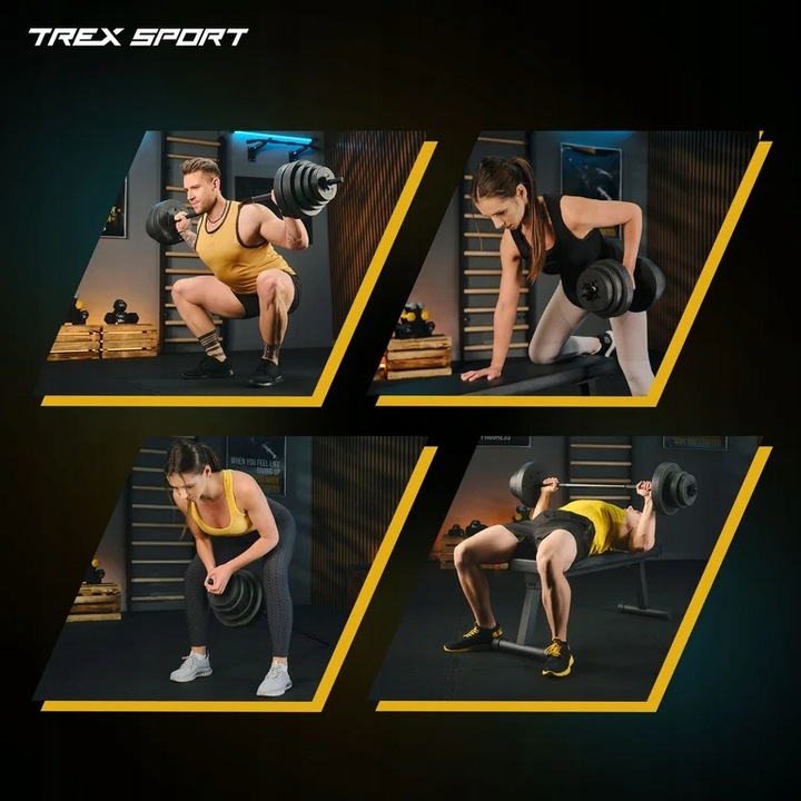 Zestaw obciążeń 4x5kg talerz obciążenie bitumiczne krążek 20kg Trex Sport