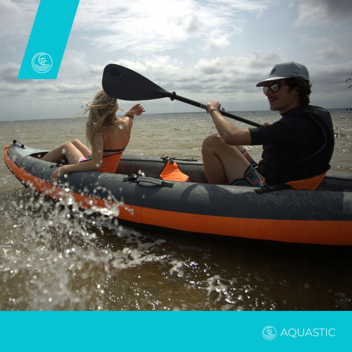 Wiosło kajakowe 2-częściowe AQUASTIC 220 cm czarne