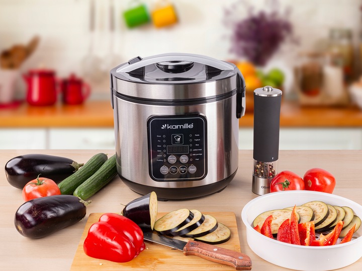 MULTICOOKER ELEKTRYCZNY GARNEKGARNEK SZYBKOWAR PAROWAR 13 PROGRAMÓW