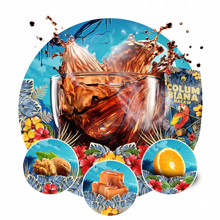 Kawa ziarnista 1kg x2 ŚWIEŻO PALONA Cubana + Macaw ARABICA 100% +