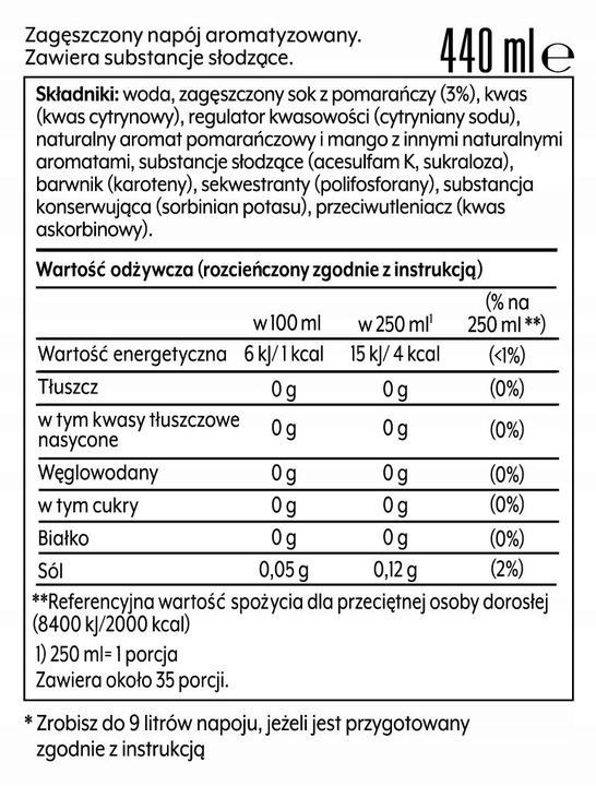 Zestaw Syrop SodaStream Orange Mango, Grapefruit, Lemonade 3x440 ml +