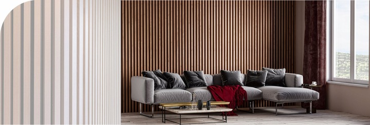 LAMELE ŚCIENNE DĄB WOTAN NA PŁYCIE 515x2750mm