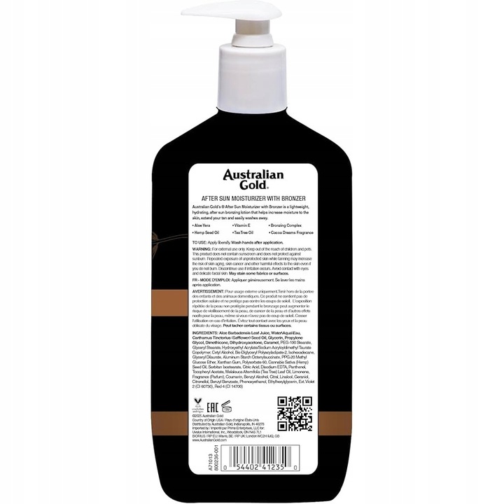 AUSTRALIAN GOLD BALSAM DO CIAŁA PO OPALANIU ULTRA NAWILŻAJĄCY Z BRONZEREM