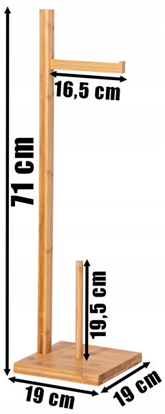 STOJAK NA PAPIER TOALETOWY ZAPAS DREWNIANY UCHWYT BAMBUSOWY DO