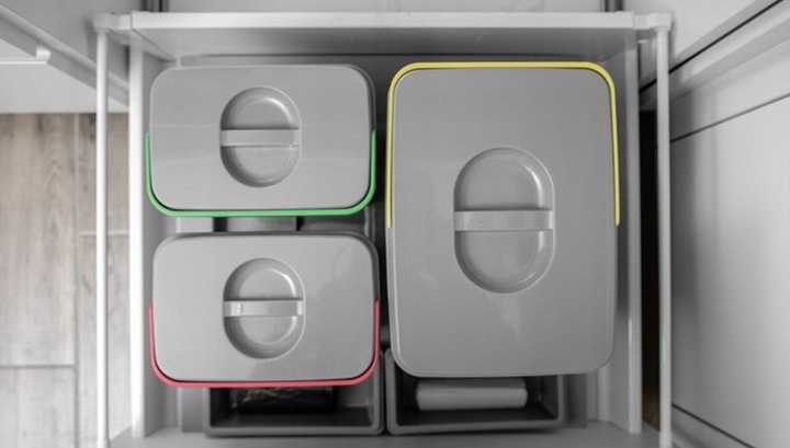 Kosz do segregacji MULTINO do szafki 60cm, 3 pojemniki