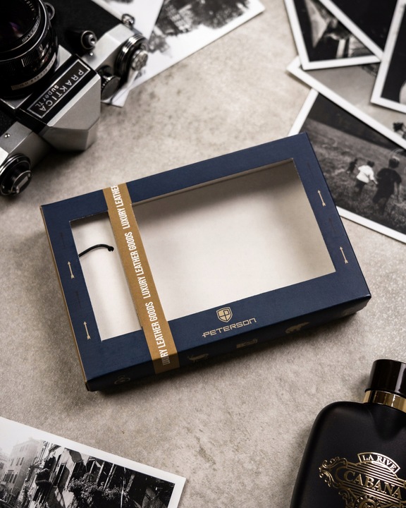 Peterson pionowy portfel męski skóra naturalna