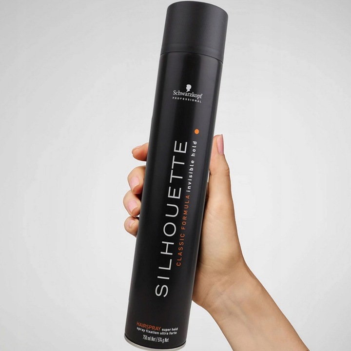 Schwarzkopf Silhouette CZARNY lakier Super Hold mocny do włosów 750ml