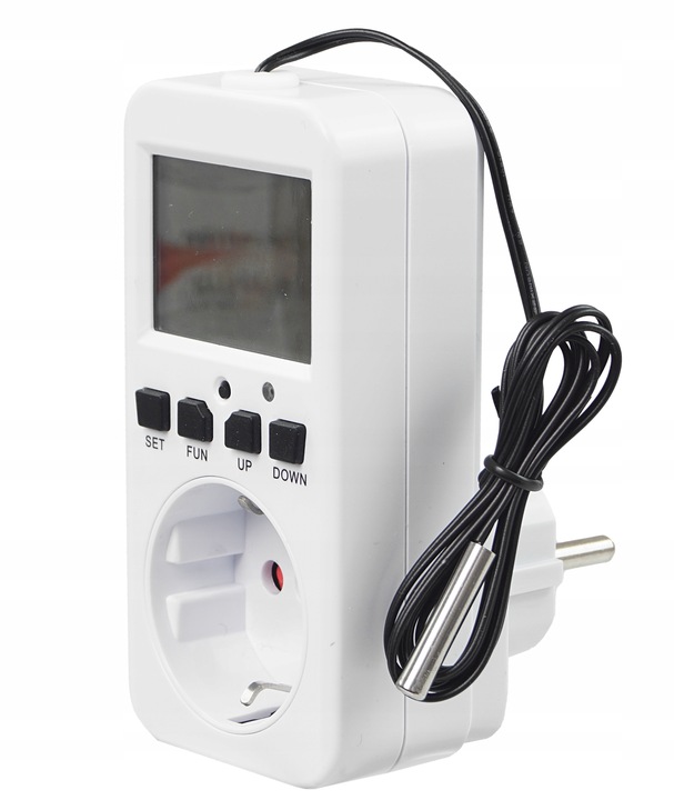 Regulator Temperatury Pokojowy Termostat Elektroniczny 230V Gniazdo 16A