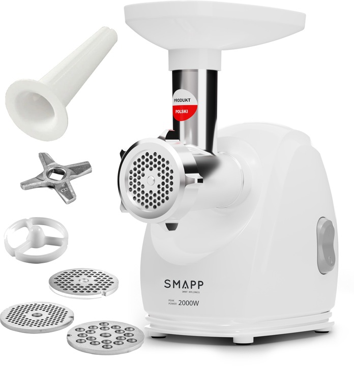 POLSKA MOCNA MASZYNKA DO MIĘSA SMAPP 489.8 BIAŁA 2000W