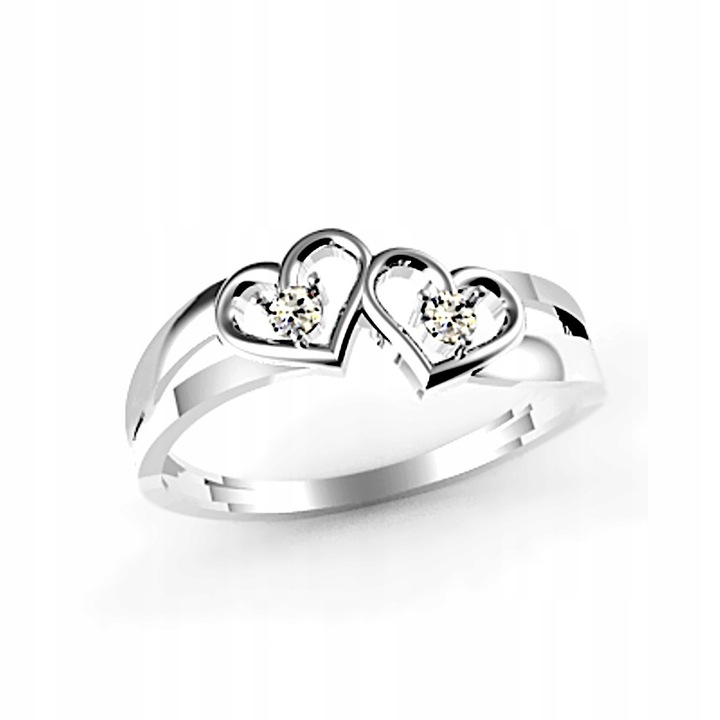 SREBRNY PIERŚCIONEK UROCZE SERDUSZKA PR.925 AŻUR