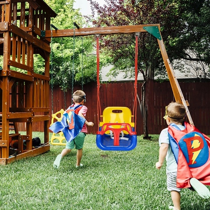 Huśtawka Ogrodowa Modułowa domowa dla Dzieci 3w1 Mocna na Linach Bezpieczna