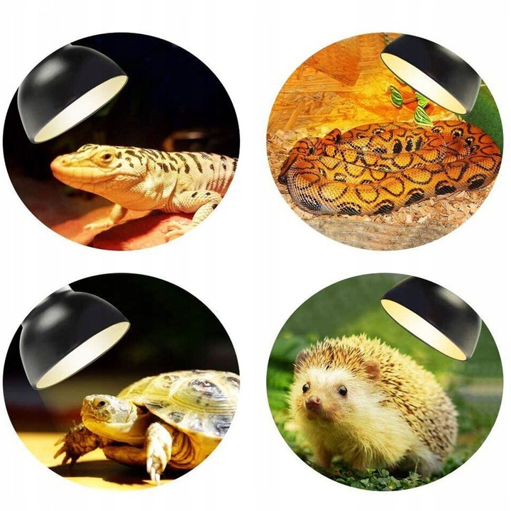 LAMPA GRZEWCZA DO AKWARIUM GADÓW ŻÓŁWIA WĘŻA Z 2 ŻARÓWKAMI UVA UVB 25