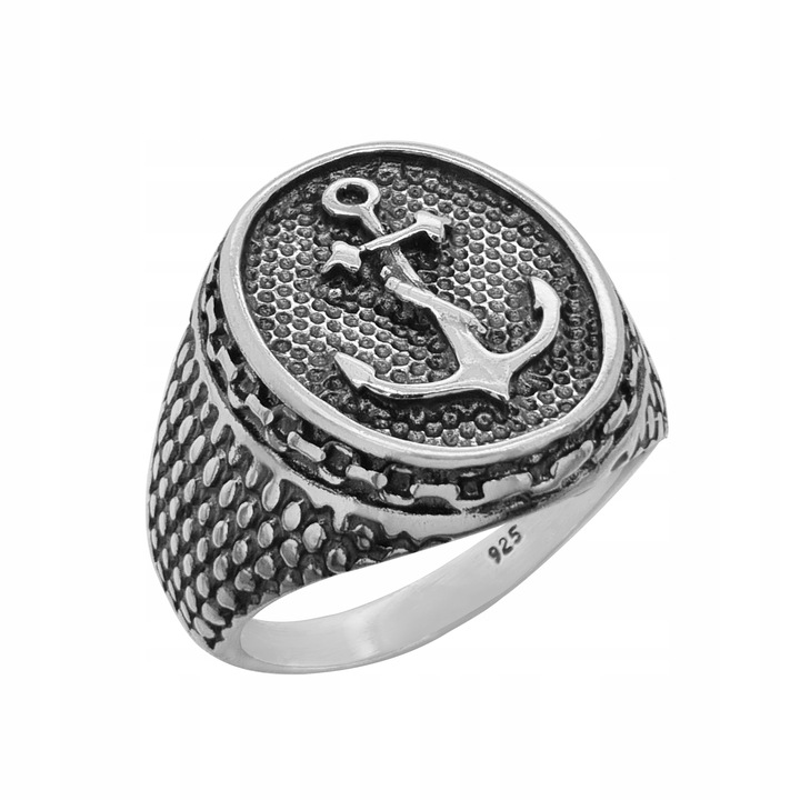 Sygnet Srebrny pr. 925 z Kotwicą Pierścień Żeglarski Marynarski | r. 24