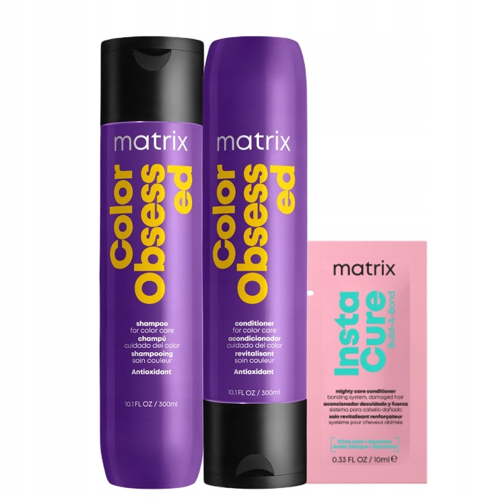 Matrix Color Obsessed szampon, odżywka do włosów farbowanych 300ml + GRATIS