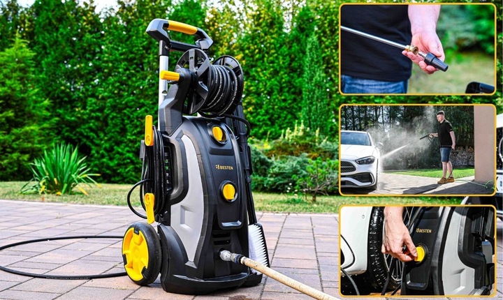 Myjka ciśnieniowa pompa mosiężna 3200W Indukcja 350bar ZESTAW PRO