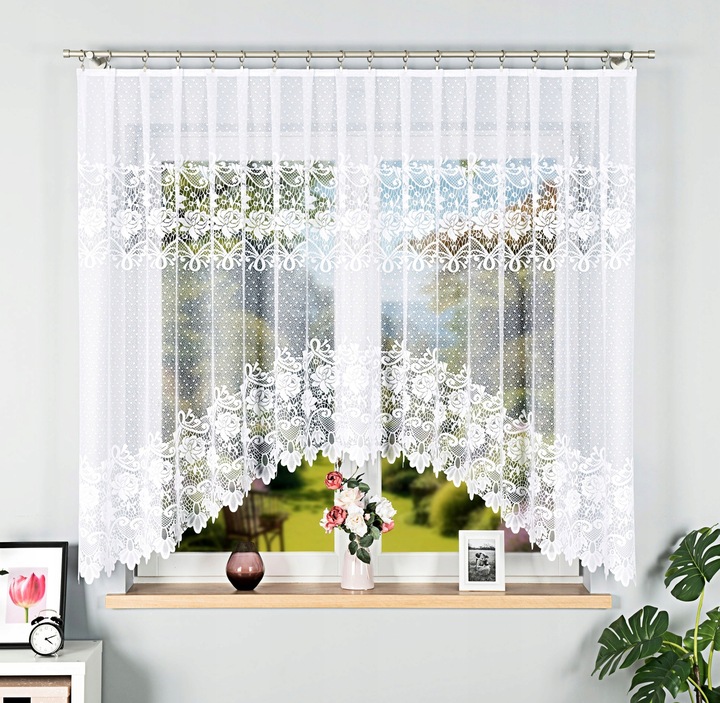 Firana żakardowa DEMETRIA 400x160cm (gotowa) z łukiem