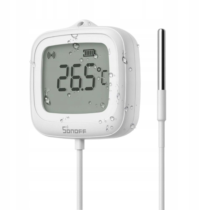 Sonoff SNZB-02LD Termometr Zigbee z sondą 1.5m IP65 wyświetlacz LCD