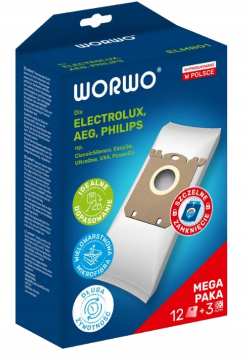 12x Worki do odkurzacza ELEKTROLUX PHILIPS S-BAG