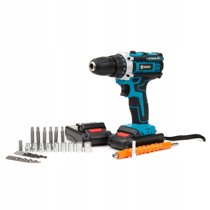 WIERTARKO-WKRĘTARKA AKUMULATOROWA 21V NIEBIESKA 2 AKUMULATORY 2.0Ah