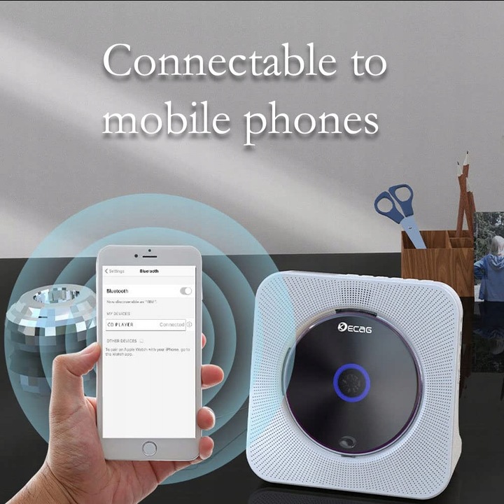 Przenośny odtwarzacz cd z baterią AUX USB FM LCD