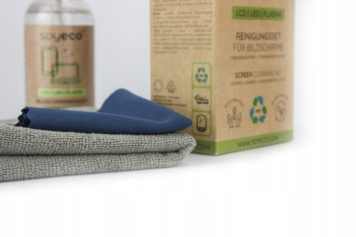 PŁYN DO CZYSZCZENIA EKRANÓW TV LCD LCD MONITORÓW ZESTAW Z MIKROFIBRĄ x2 -
