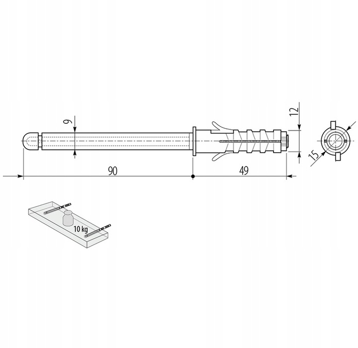 PÓŁKA MEBLOWA ŚCIENNA WISZĄCA KOMPLET 3 SZT PÓŁEK DĄB WOTAN + KOŁKI