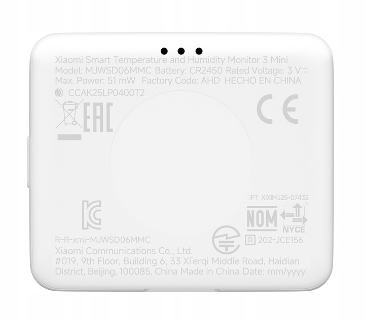 Termometr Czujnik Xiaomi Smart Temperature and Humidity Monitor 3 Mini