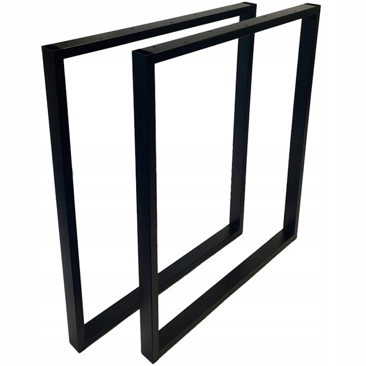 NOGI DO STOŁU BIURKA METALOWE CZARNE 60x72 CM PROFIL 4x2 CM LOFTOWE 2