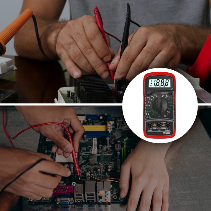 MIERNIK MULTIMETR CYFROWY PRĄDU NAPIĘCIA LCD TESTER UNIWERSALNY AC DC 10A