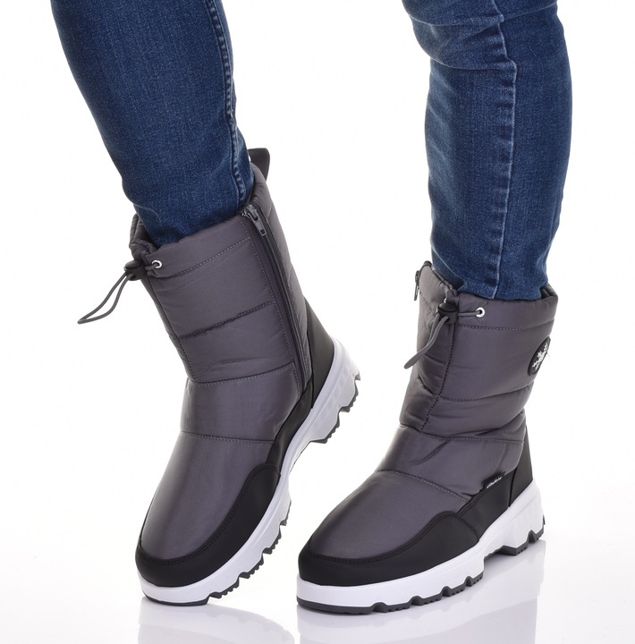WYSOKIE ŚNIEGOWCE MĘSKIE KLASYCZNE OCIEPLANE BUTY ZIMOWE SOLIDNE