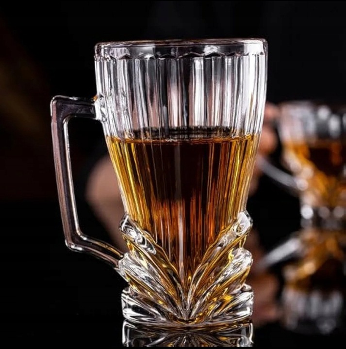 Komplet szklanek kryształowych do kawy LATTE herbaty z uchem VENUS 250 ml