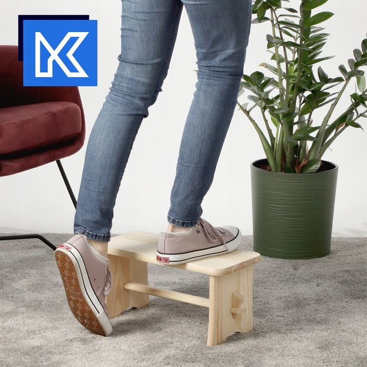 TABORET DREWNIANY KUCHENNY STOŁEK KRZESŁO 39cm SOLIDNY PODEST RYCZKA