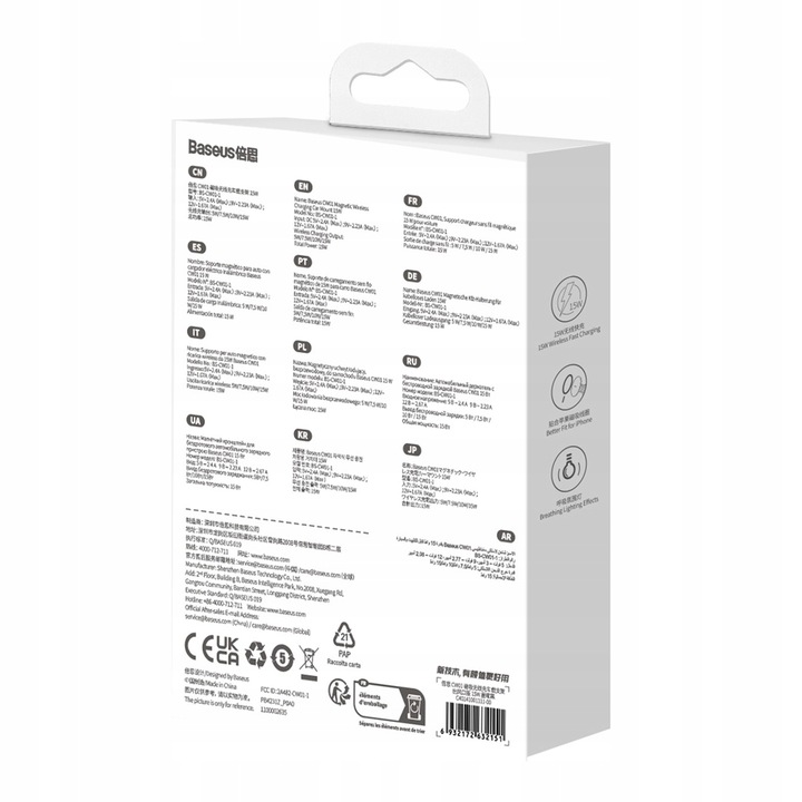 BASEUS MAGNETYCZNY UCHWYT SAMOCHODOWY Z ŁADOWARKĄ MAGSAFE DO IPHONE 15W