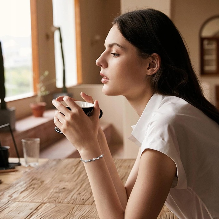 Bransoletka Damska Serce Srebrna łańcuszek Dla Mamy Żony Córki Prezent