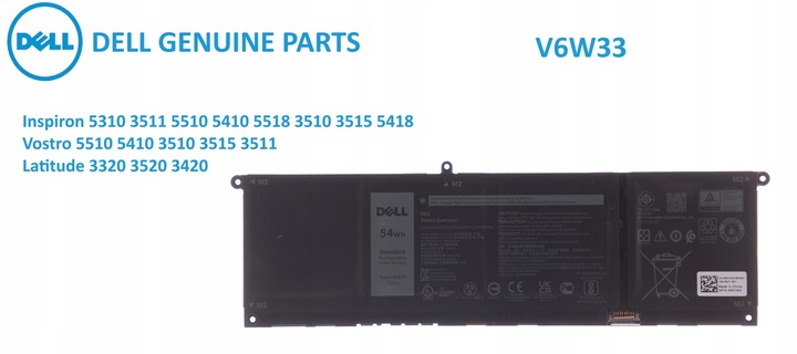 Bateria Dell V6W33 Inspiron: 5310, 3511, 5510, 5410, 5518, 3510 Oryginalna