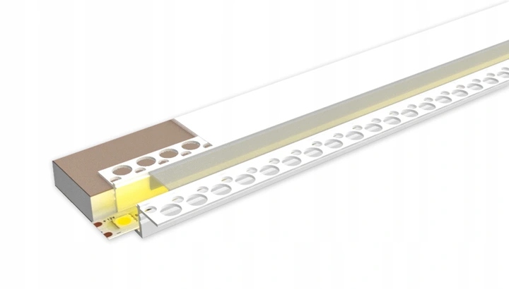 Zestaw PROFIL LED ALUMINIOWY do PŁYT karton-gips GK GIPSOWYCH + klosz
